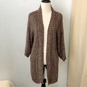 PETER NYGARD long line opened front knit cardigan batwing sleeves women’s M